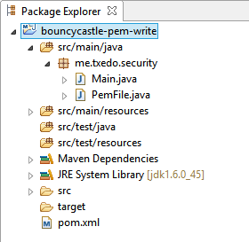 Project structure: Generate RSA keys and write to a PEM file in Java